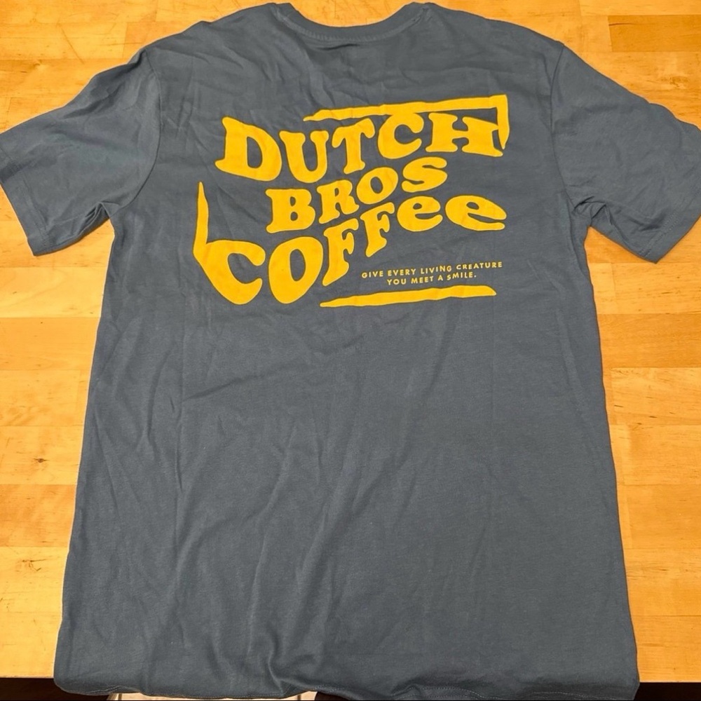 Dutch Bros M Blue Tee w/Yellow Graphics